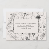 Foto van Blush Botanische Script 3 van afstuderen Kaart (Voorkant)