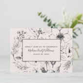 Foto van Blush Botanische Script 3 van afstuderen Kaart (Staand voorkant)