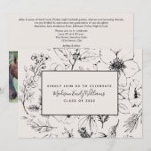 Foto van Blush Botanische Script 3 van afstuderen Kaart (Voorkant / Achterkant)