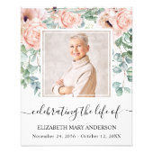 Foto van Blush Pink Peony Memorial Afdruk (Voorkant)