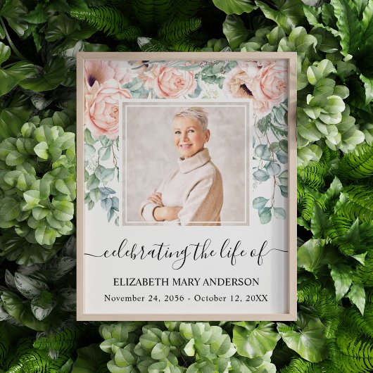 Foto van Blush Pink Peony Memorial Afdruk