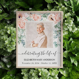 Foto van Blush Pink Peony Memorial Foto Afdruk