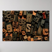 Foto van boekdrukpers, van hout poster (Voorkant)