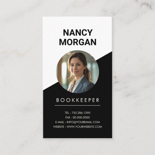 Foto van boekhouder visitekaartje (Voorkant)