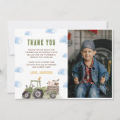 Foto van boerderijdieren verjaardagsfeestje bedankkaart (Voorkant)