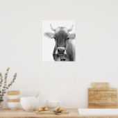 Foto van boerderijen van zwarte en witte koe poster (Keuken)