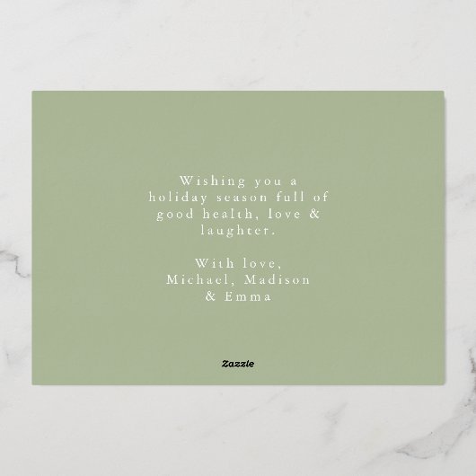 Foto van Boho Kerstslaapigh Folie Feestdagenkaart (Achterkant)