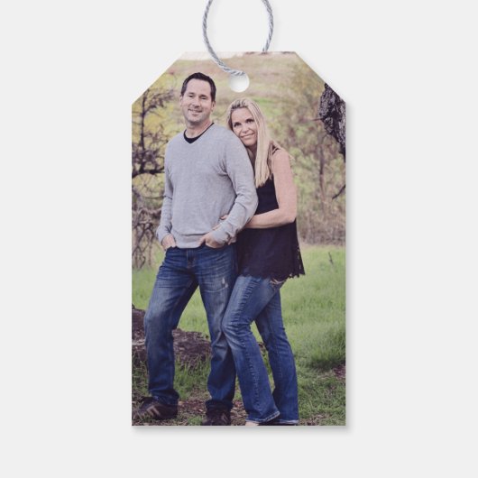 Foto van Boho Merry kerstrendiertipografie Cadeaulabel (Achterkant)