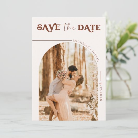 Foto van Boho | Modern Save the Date Uitnodiging (Staand voorkant)