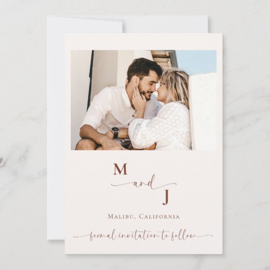 Foto van Boho | Modern Save the Date Uitnodiging (Achterkant)