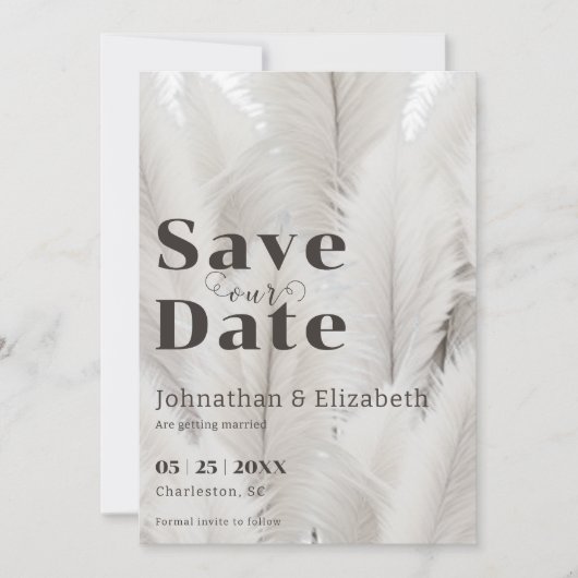 Foto van Boho Pampas Grass Save The Date (Voorkant)