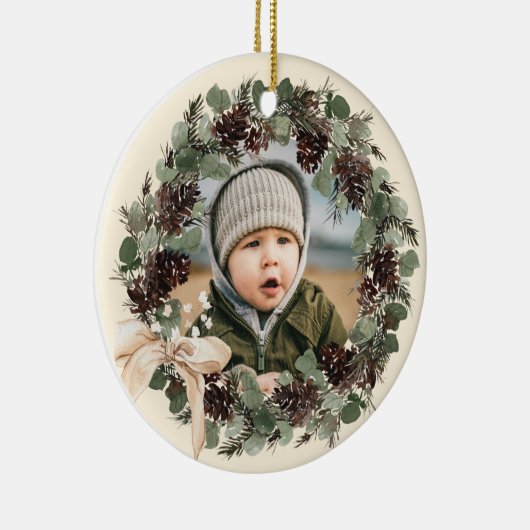 Foto van Boho Wreath Keepsake Keramisch Ornament (Rechts)