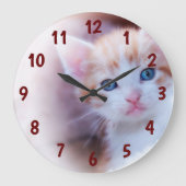 Foto van Bold Burgundy Numbers Grote Klok (Voorkant)