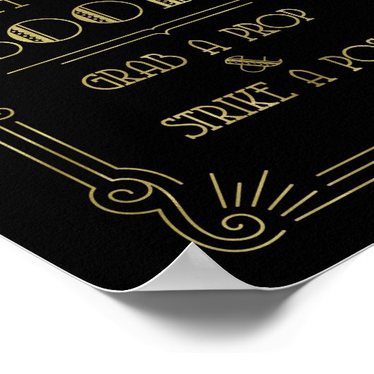 Foto van Booth Weddenschap Gold Black Art Deco Poster (Hoek)