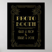 Foto van Booth Weddenschap Gold Black Art Deco Poster (Voorkant)