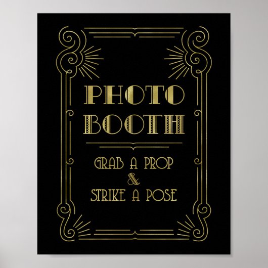 Foto van Booth Weddenschap Gold Black Art Deco Poster (Voorkant)