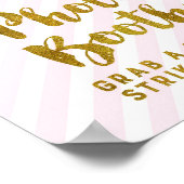 Foto van Booth Weddenschap Roze Gold Stripes Poster (Hoek)