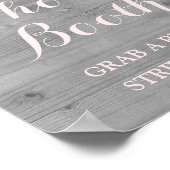 Foto van Booth Weddenschap Roze Waterverf Hout Poster (Hoek)