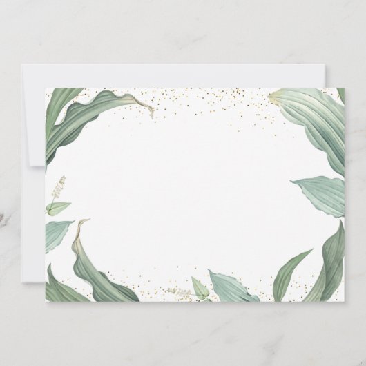 Foto van botanische Gold Script Graduation Party Kaart (Achterkant)