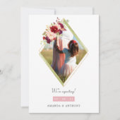 Foto van Bourgogne en Blush Geometric Aankondiging (Voorkant)