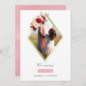 Foto van Bourgogne en Blush Geometric Aankondiging (Voorkant / Achterkant)