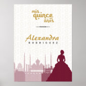 Foto van Bourgogne & Gold Arabian Quinceañera Poster (Voorkant)