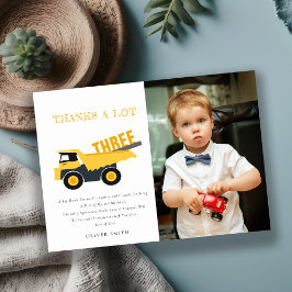 Foto van bouw dump truck voor verjaardag op elke l bedankkaart