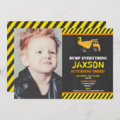 Foto van bouwvuilniswagen kaart (Voorkant / Achterkant)