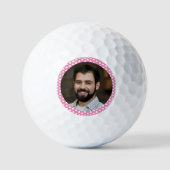 Foto van Boyvriend voor Vriendin roze met hart Golfballen (Voorkant)