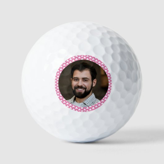 Foto van Boyvriend voor Vriendin roze met hart Golfballen (Voorkant)