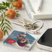 Foto van Boyvriend vriendin-paar initialen Sleutelhanger (Voorkant Rechts)