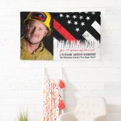 Foto van brandweerman Jubileum Rode lijn Spandoek (Insitu)