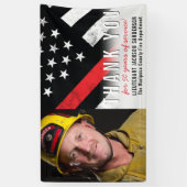 Foto van brandweerman Jubileum Rode lijn Spandoek (Verticaal)