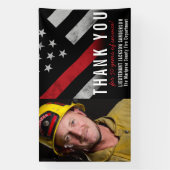 Foto van brandweerman Jubileum Rode lijn Spandoek (Verticaal)