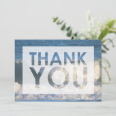 Foto van brekende golven close-up met uitsparing bedankkaart (Staand voorkant)