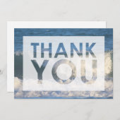 Foto van brekende golven close-up met uitsparing bedankkaart (Voorkant / Achterkant)