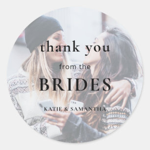 Foto van Brides Lesbian Wedding Ronde Sticker
