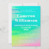 Foto van Bright Abstracte Waterverf Graduation Par Kaart (Voorkant)