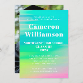 Foto van Bright Abstracte Waterverf Graduation Par Kaart