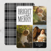 Foto van Bright en Merry Modern Minimal Kerstmis Feestdagenkaart (Voorkant / Achterkant)