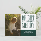 Foto van Bright en Merry Modern Minimal Kerstmis Feestdagenkaart (Staand voorkant)