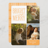 Foto van Bright en Merry Modern Minimal Kerstmis Feestdagenkaart (Voorkant / Achterkant)
