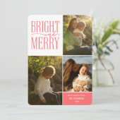 Foto van Bright en Merry Modern Minimal Kerstmis Feestdagenkaart (Staand voorkant)