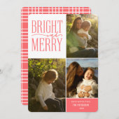 Foto van Bright en Merry Modern Minimal Kerstmis Feestdagenkaart (Voorkant / Achterkant)