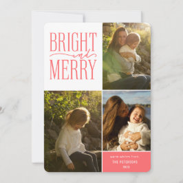Foto van Bright en Merry Modern Minimal Kerstmis Feestdagenkaart