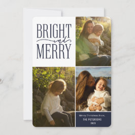 Foto van Bright en Merry Modern Minimal Kerstmis Feestdagenkaart