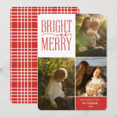 Foto van Bright en Merry Modern Minimal Kerstmis Feestdagenkaart (Voorkant / Achterkant)