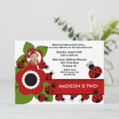 Foto van Bright flower & Ladybug - uitnodiging voo (Staand voorkant)