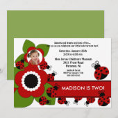 Foto van Bright flower & Ladybug - uitnodiging voo (Voorkant / Achterkant)