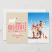 Foto van Bright Kerstwens Modern Reindester Feestdagenkaart (Voorkant)